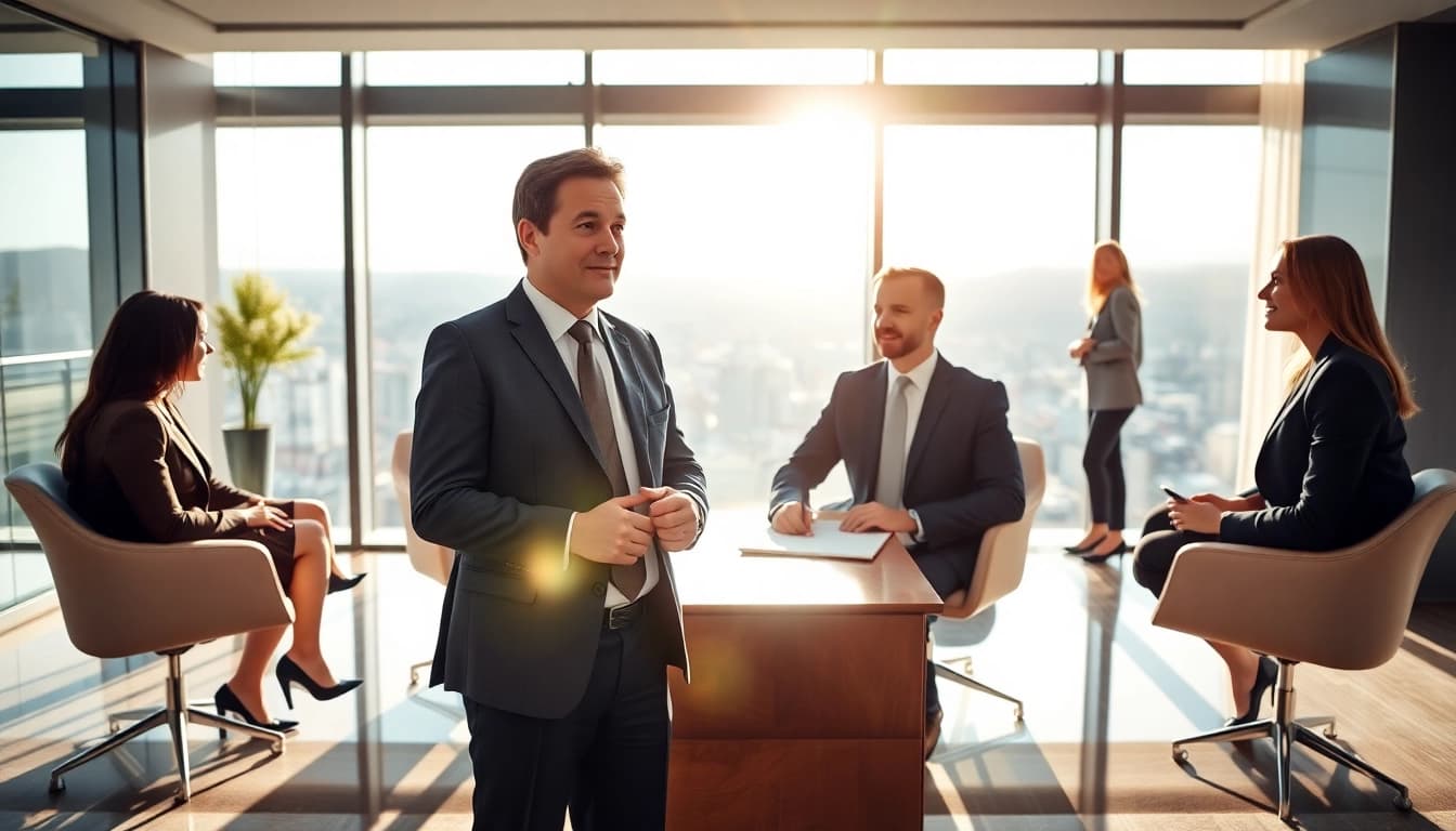 Headhunter Schweiz in einem professionellen Meeting mit Kandidaten und Kunden.