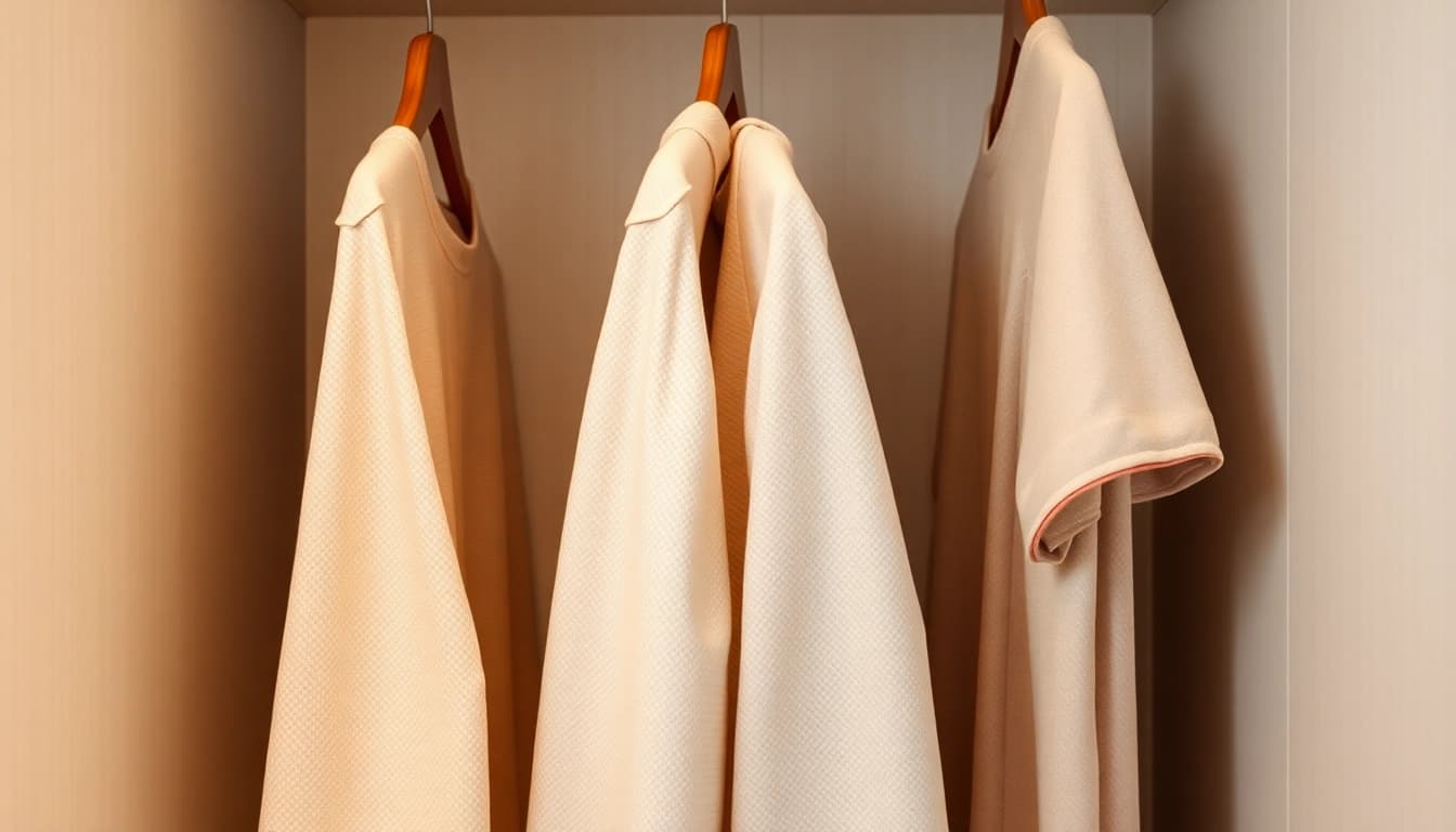 Rutschfeste kleiderbügel in einem modernen Kleiderschrank ordentlich angeordnet, ideal für eine sichere Aufbewahrung.