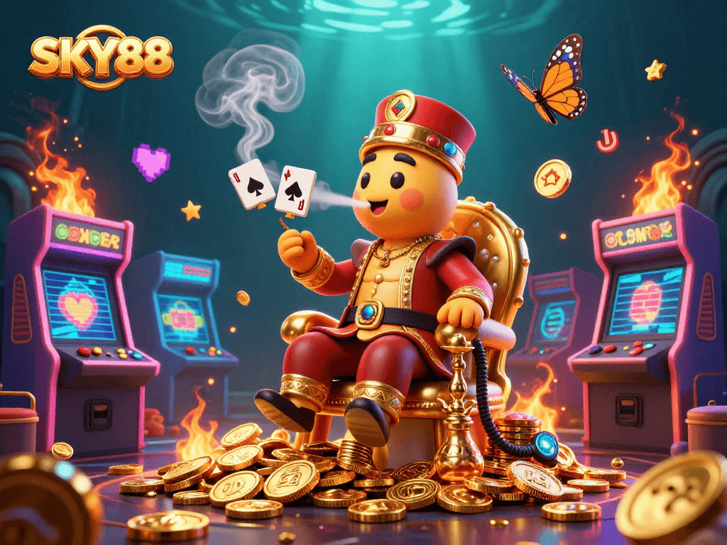 Experience exciting gaming visuals with the SKY88 platform showcasing casino-themed elements.
