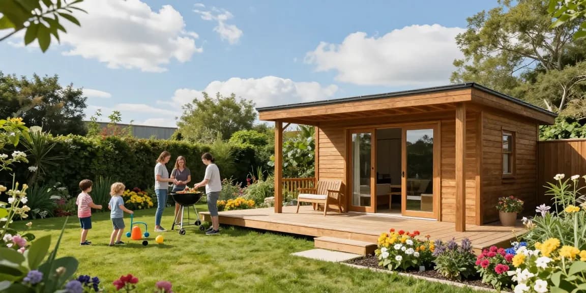 Wunderschönes Gartenhaus kaufen für entspannte Familienmomente im Freien.