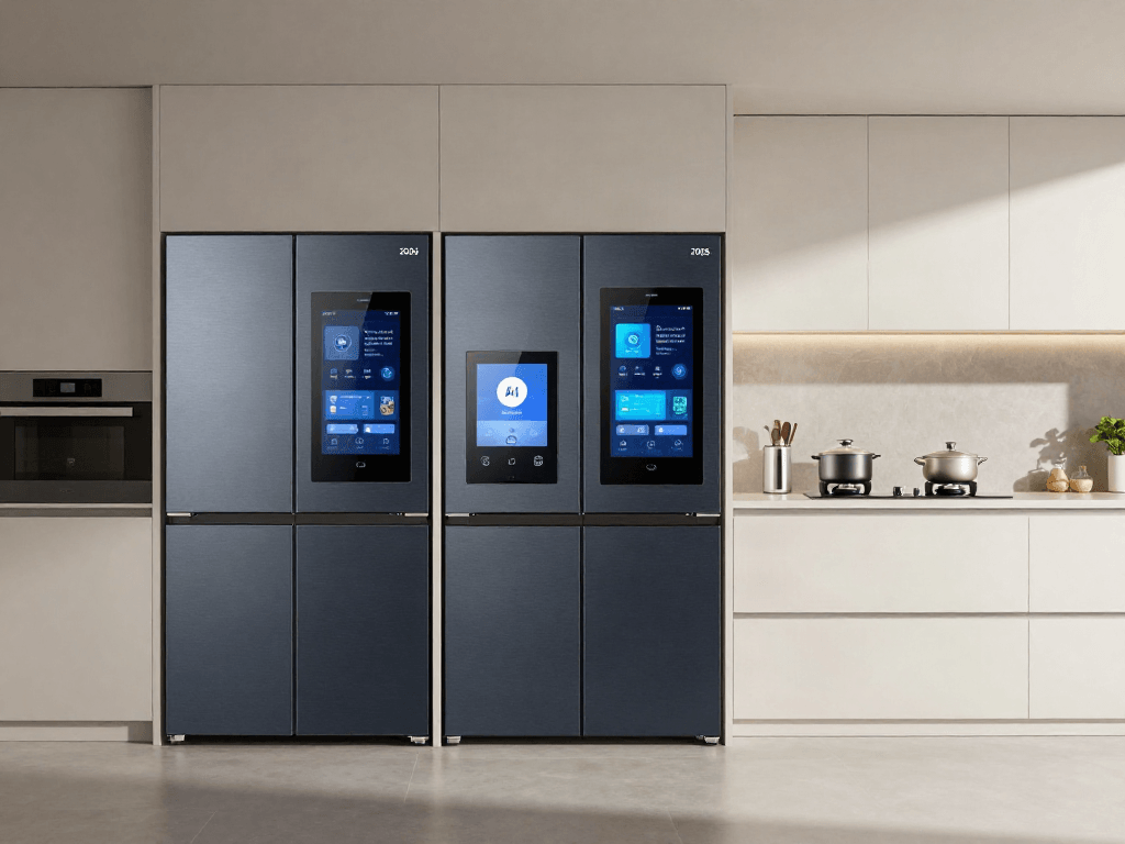 Intelligente Kühlschränke 2026 mit KI-Technologie in modernem Design.