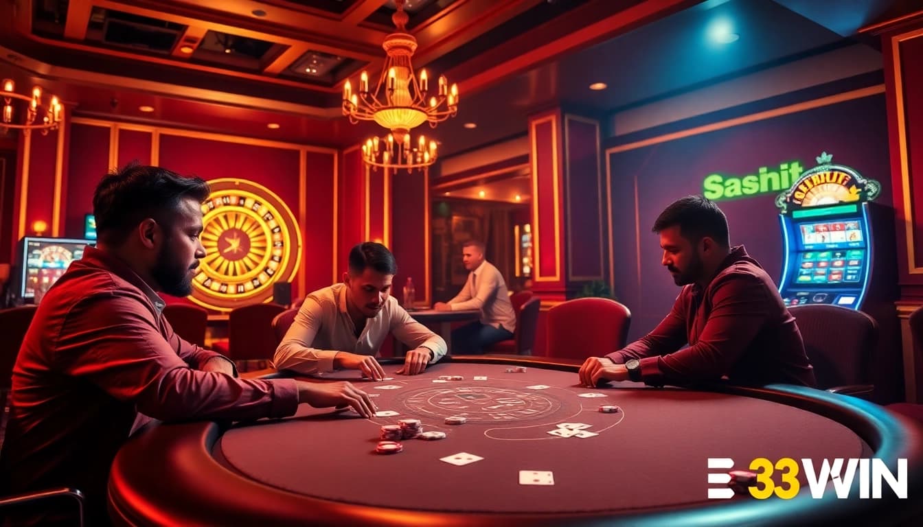 Experience the thrill of 33WIN with vibrant casino games, poker action, and technology.