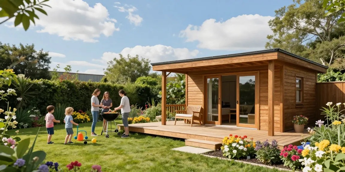 Wunderschönes Gartenhaus kaufen für entspannte Familienmomente im Freien.