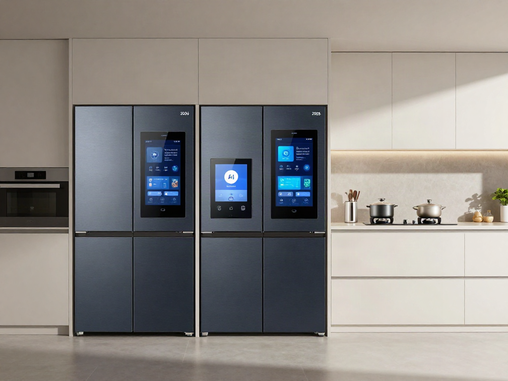 Intelligente Kühlschränke 2026 mit KI-Technologie in modernem Design.