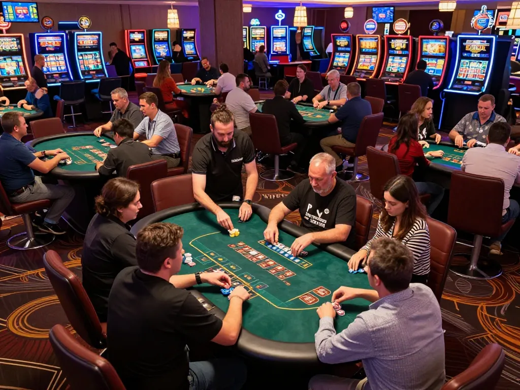Experience dynamic poker gameplay at 789betpa with engaging players and professional dealers in a vibrant casino atmosphere.