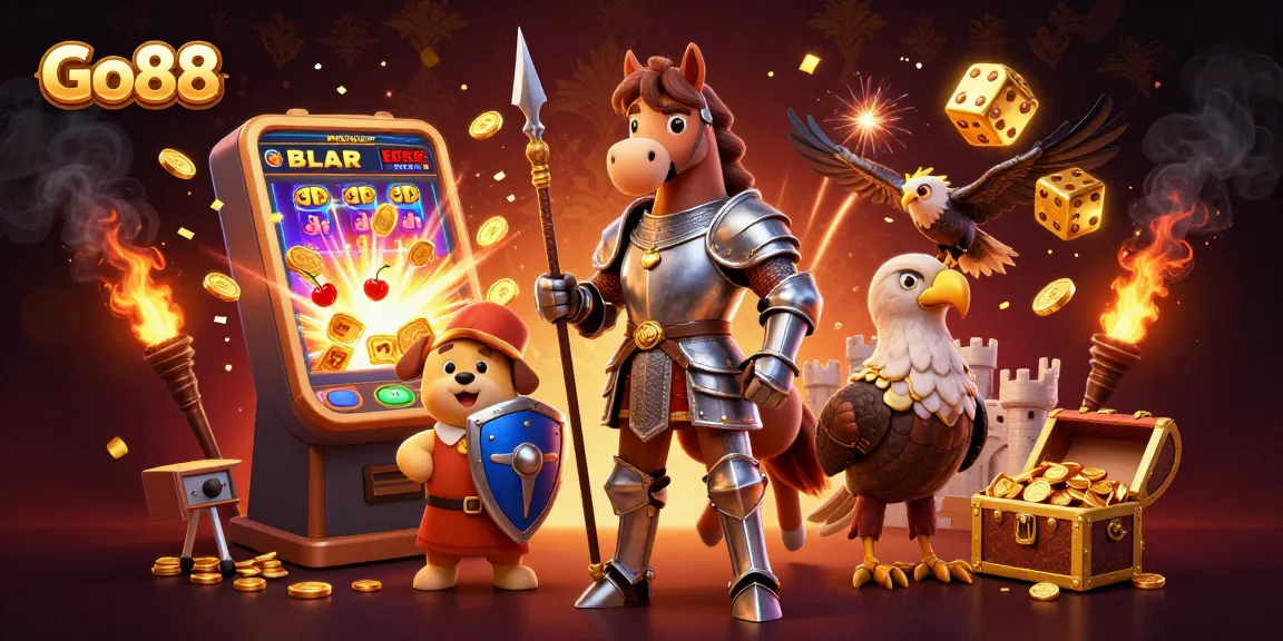 Engage with Go88's thrilling casino experience featuring knights, slots, and jackpot excitement.