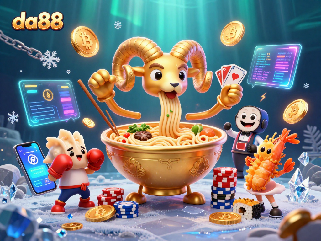Experience winning strategies at da88 with a vibrant casino-themed illustration featuring interactive characters and gaming elements.