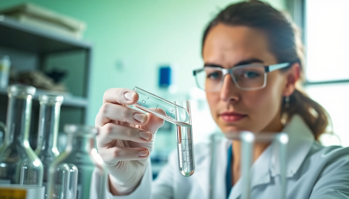 Die Analyse von Lipase in einem Testlabor von einem Wissenschaftler.