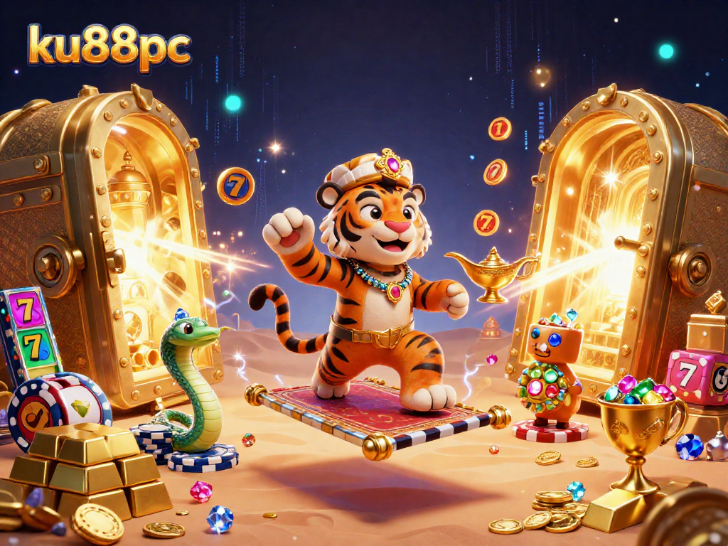 Experience exciting wins with ku88pc in a vibrant casino fantasy scene featuring rich treasures and amazing characters.