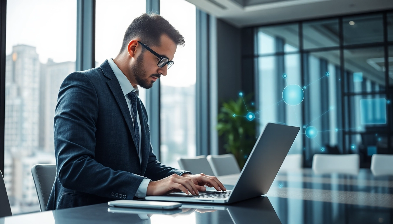 Headhunter IT analysiert Talente in einem modernen Büro mit digitaler Technologie.