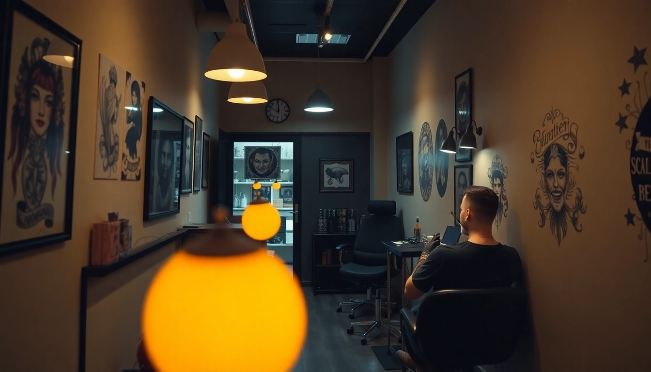 Tattoo Studio München: Ein kunstvolles Tattoo wird in einem modernen Studio von einem erfahrenen Künstler angefertigt.