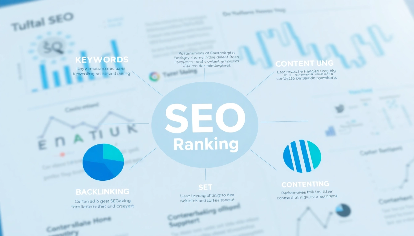 Visualisieren Sie den SEO-Ranking-Prozess mit einem informativen Diagramm über Optimierung und Strategie.