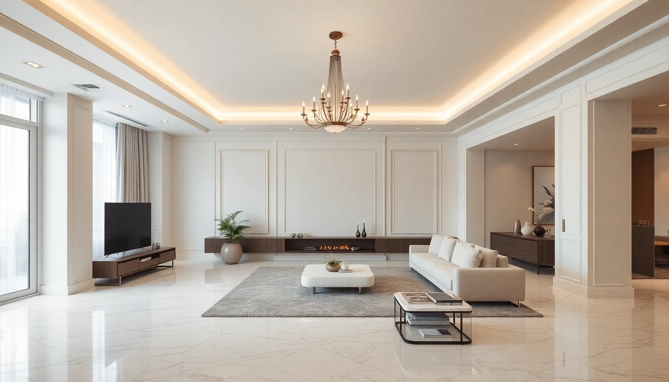 Luxury living room featuring modern decor, elegant lighting, and rich textures for a serene ambiance.