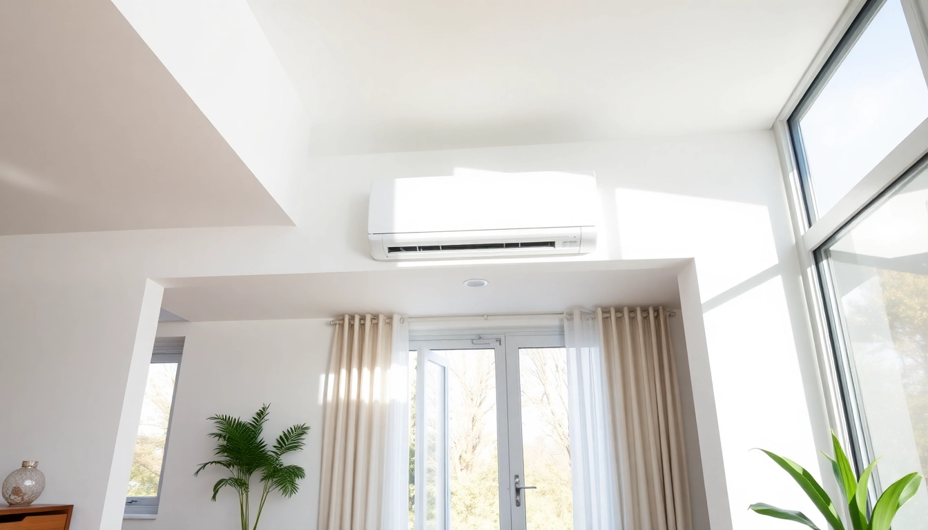 Visualize the Klima kosten by showcasing a stylish split air conditioning unit in a contemporary home.