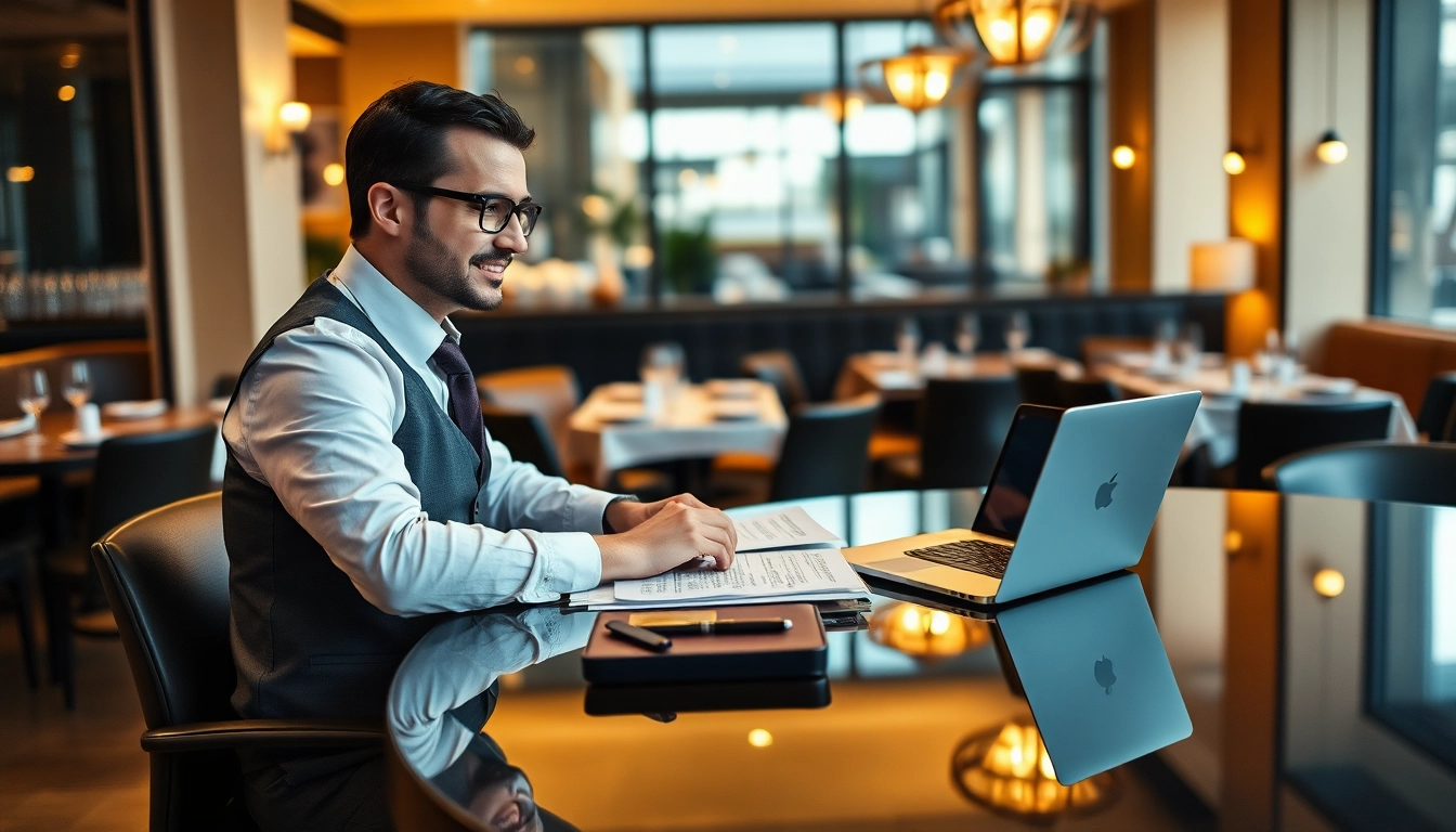 Headhunter Gastronomie berät Berufsanfänger in einem modernen Büro über Karrieremöglichkeiten.