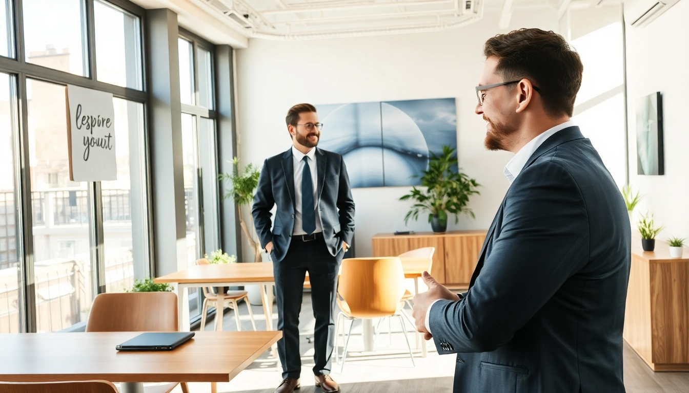 Headhunter Rostock berät einen Bewerber in einem modernen Büro mit einladender Atmosphäre.