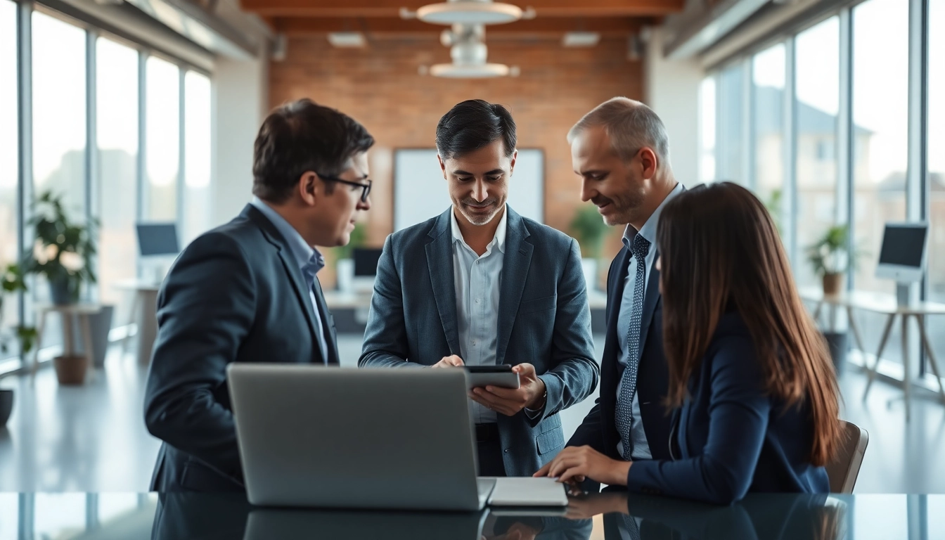 Headhunter IT berät Klienten in einem modernen Büro, um optimale Jobplatzierungen zu erzielen.